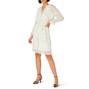 KOCHE COLLECTIVE Long Sleeve Ruffle Dress White/Black L